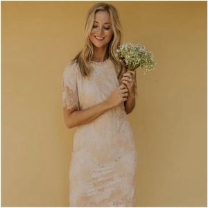 Blush Pink “Roolee” Lace Dress - Size XL 🎀🤍